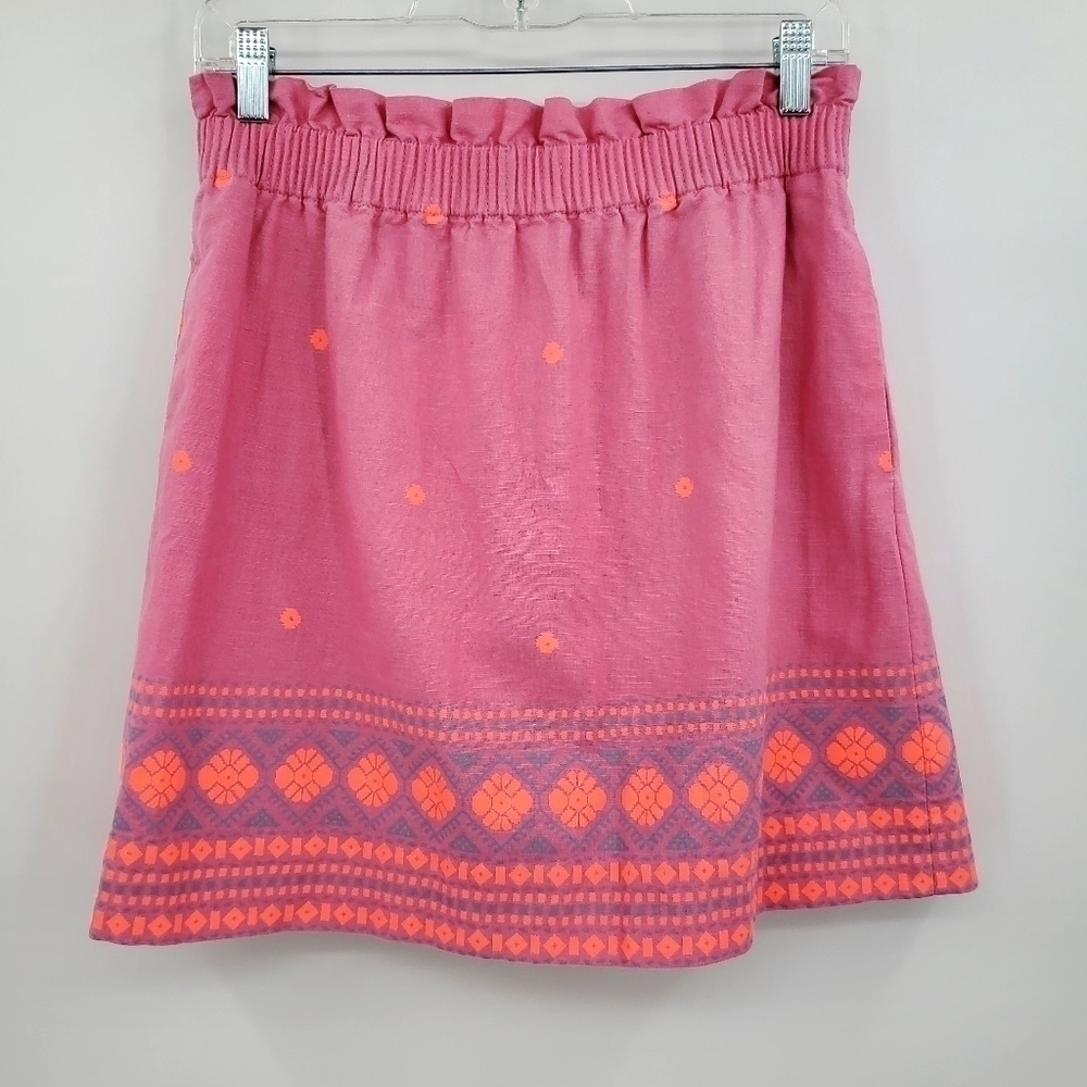 J.Crew Factory Elastic Waist Floral Print Pull On Casual Skirt